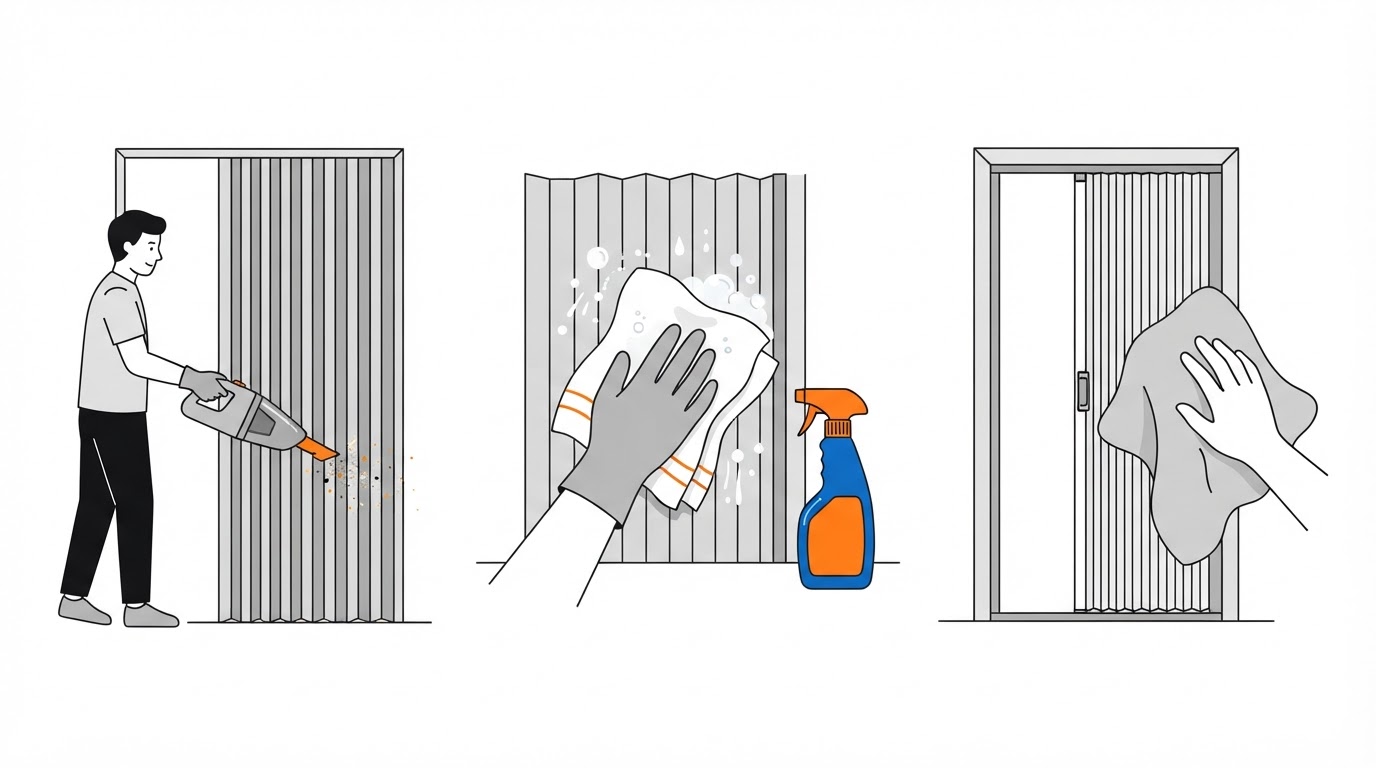 Hoe maak je een plissé hordeur schoon? Veilig stappenplan