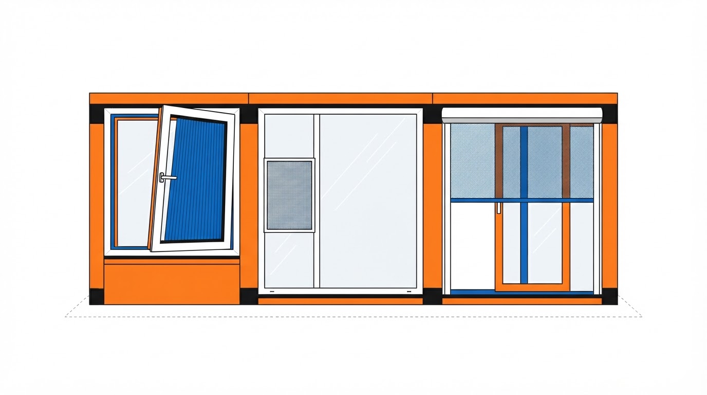 Voorbeeld: één woning, drie kunststof kozijnen